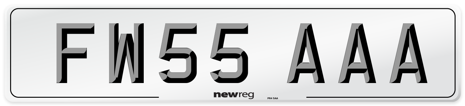 FW55 AAA Number Plate from New Reg